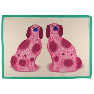 Cotton Tea Towel - Pottery Dogs no.28