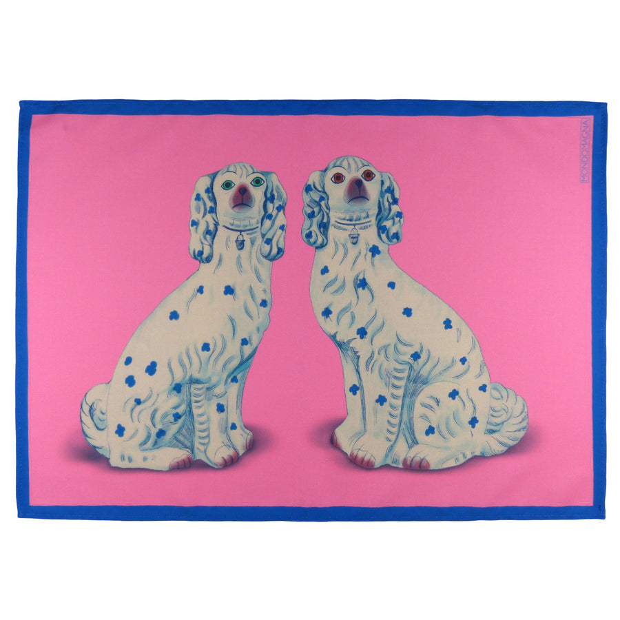 Cotton Tea Towel - Pottery Dogs no.30
