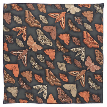 Silk Pocket Square - Moth Grey/Brown