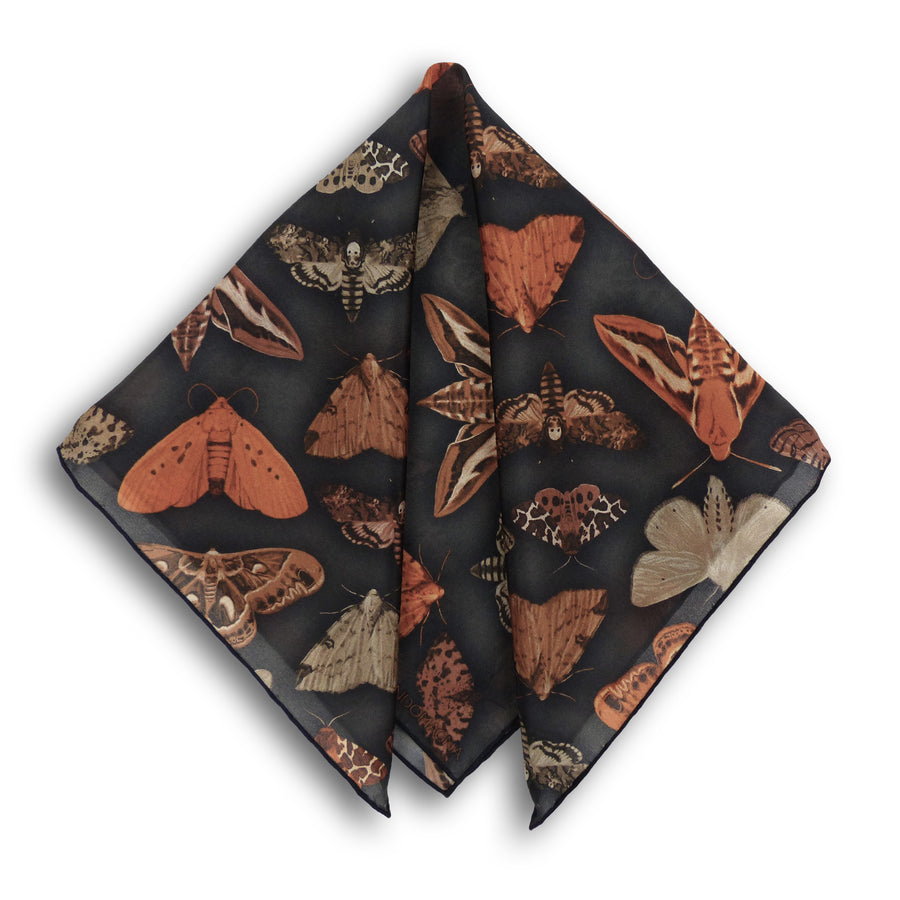 Silk Pocket Square - Moth Grey/Brown