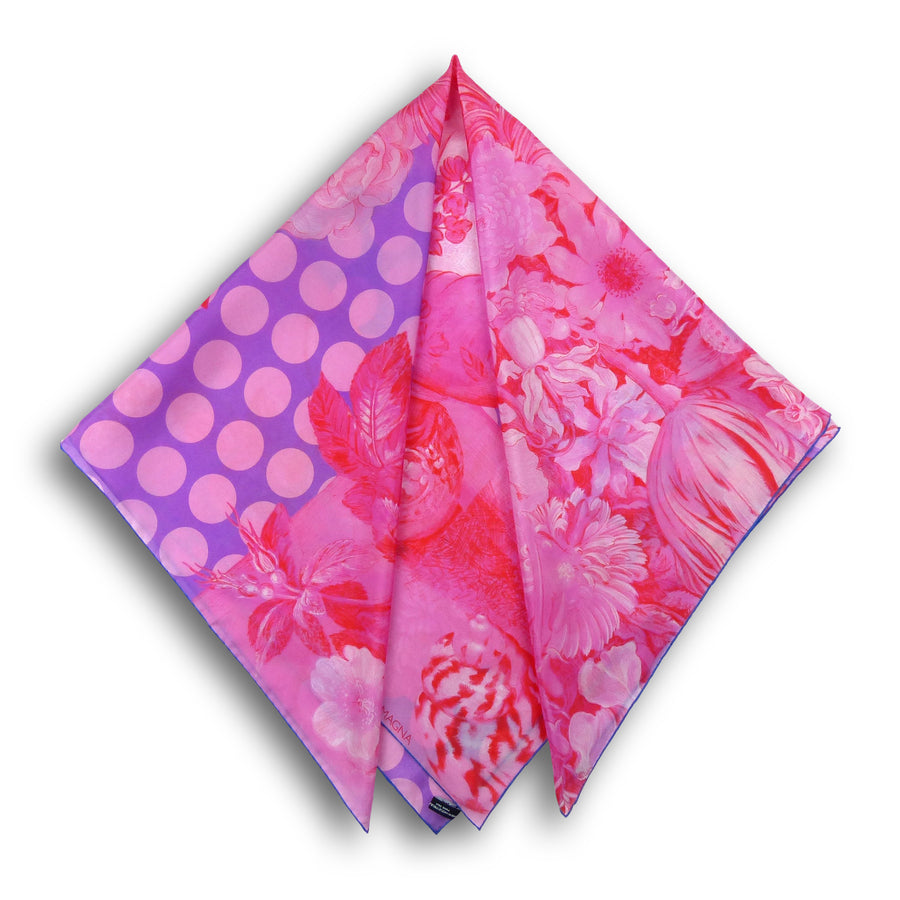 Square Silk Scarf (90cm) - Vase Pink/Red/Violet