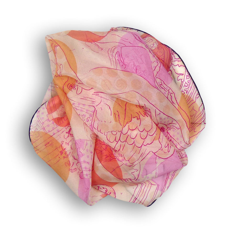 Silk Chiffon Scarf - Muse Orange/Pink