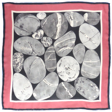 Silk Chiffon Scarf - Pebble Grey/Pink
