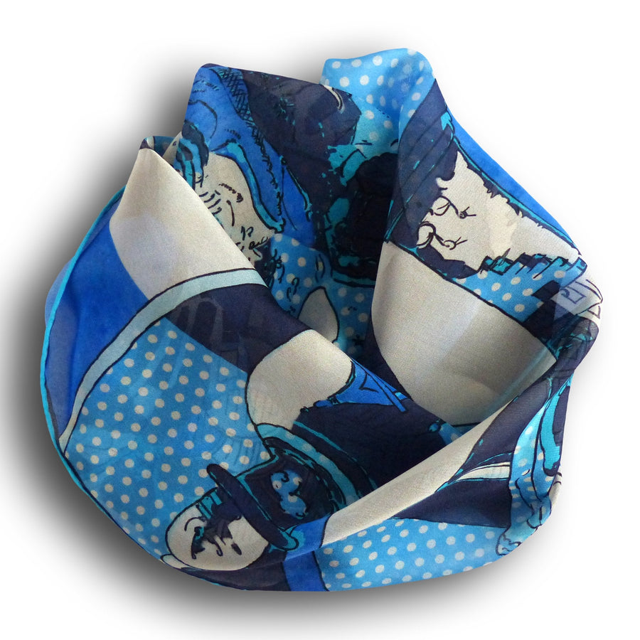 Silk Chiffon Scarf - Porcelain Blue