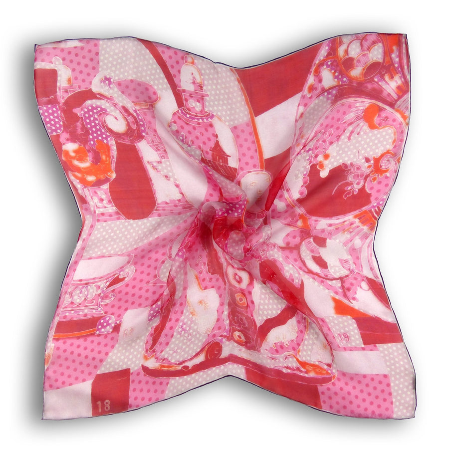 Silk Chiffon Scarf - Porcelain Red/Pink