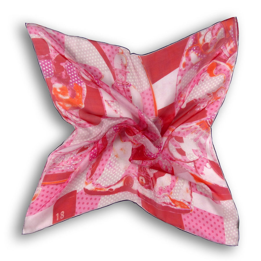 Silk Chiffon Scarf - Porcelain Red/Pink