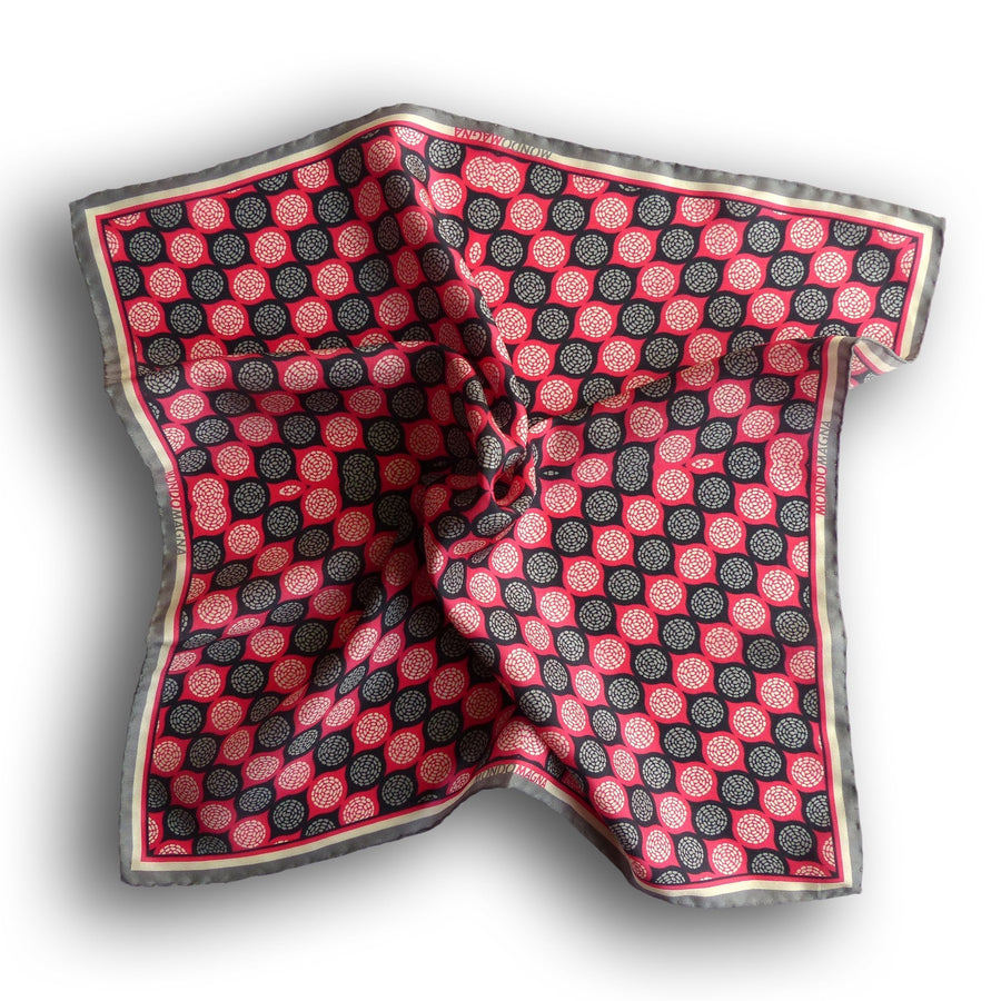 Silk Pocket Square - Huntley Red/Black/White