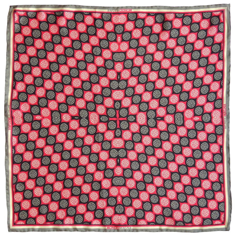Silk Pocket Square - Huntley Red/Black/White