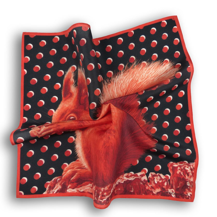 Silk Pocket Square - Squirrel Russet/Red
