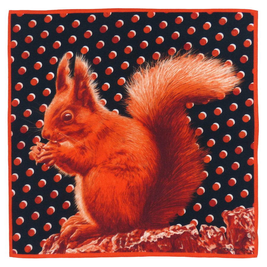 Silk Pocket Square - Squirrel Russet/Red