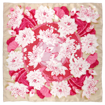 Square Silk Scarf - Lotus Red/Pink