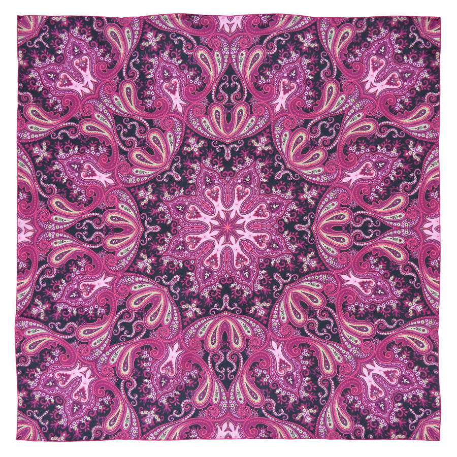 Square Silk Scarf - Parsley Pink/Black