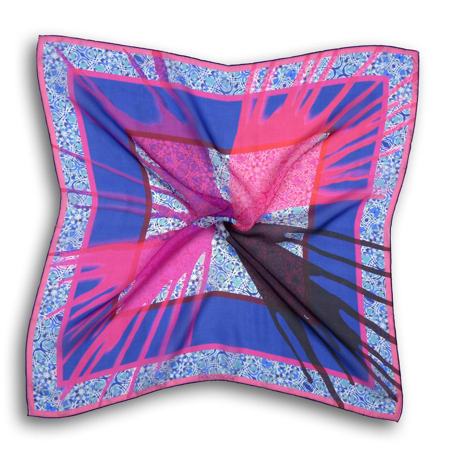 Silk Chiffon Scarf (65cm) - Chilthorne Blue/Pink/Purple