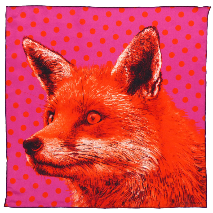 Silk Pocket Square - Fox Orange/Pink