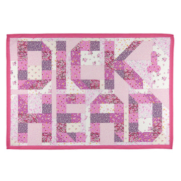 Cotton Tea Towel - Dickhead Patchwork Pink